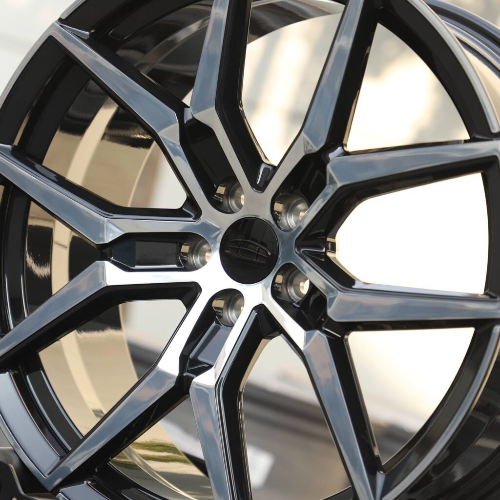 Gloss Black 5 Y-Spoke Machined Face Forged Wheels - Audi A6 / BMW 5 Series Fitment (5-Lug) view 4