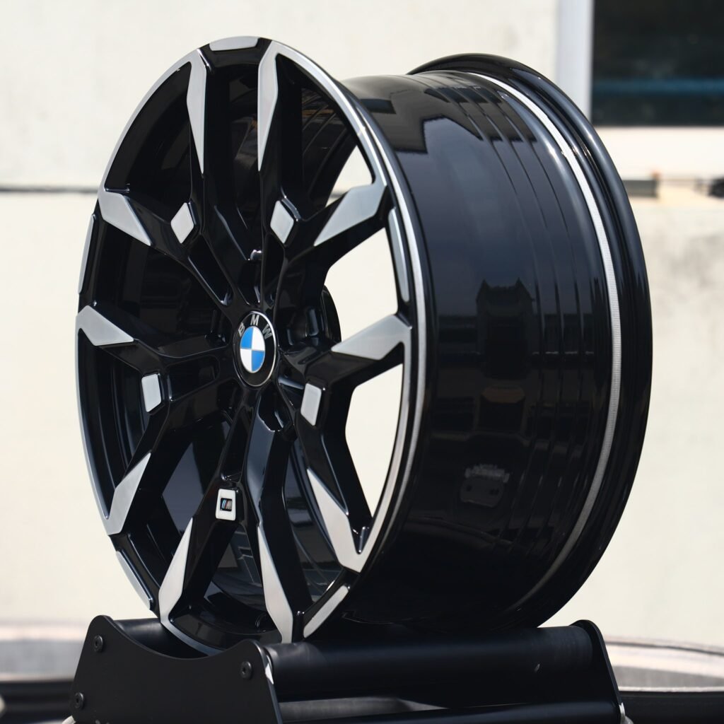 5x120 wheels – Gloss Black 5 Y-Spoke Machined Face, side view