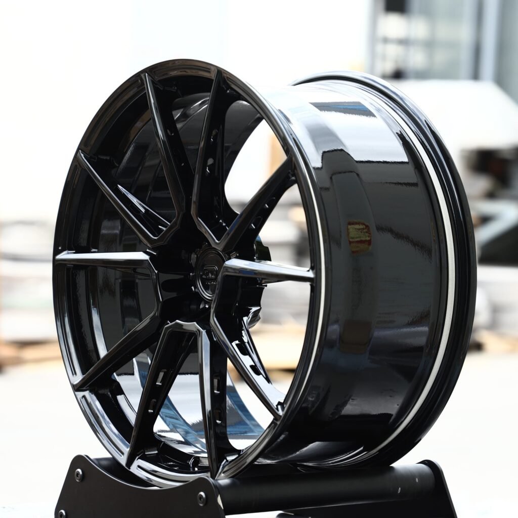 5x114.3 wheels – Gloss Black 5 Y-Spoke Side-Milled, side view