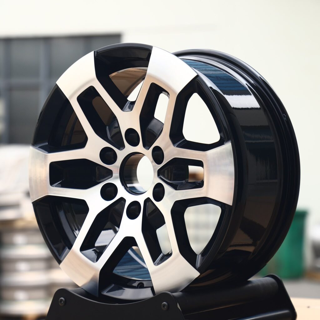 Toyota Tacoma wheels – Gloss Black Machined Face, angled view