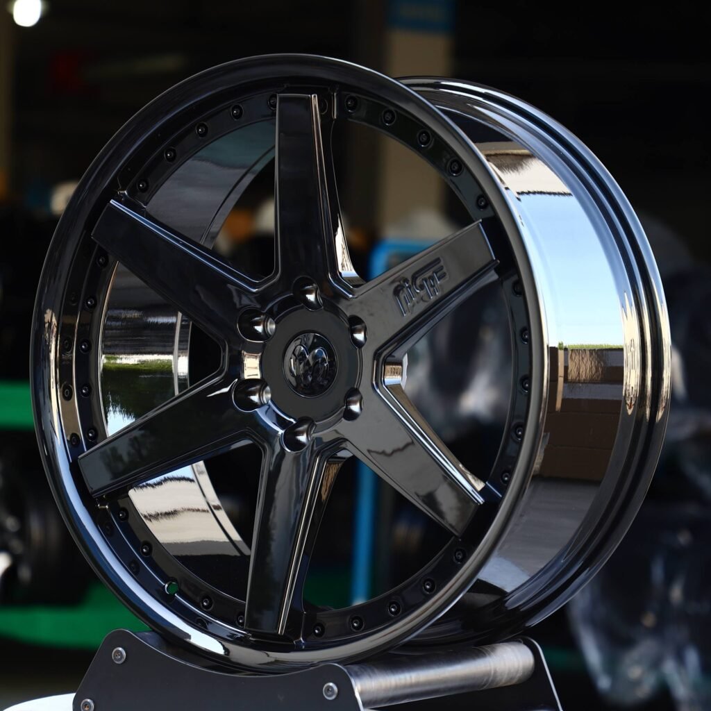 Gloss Black 6-Spoke Riveted Off-Road Forged Wheels - Toyota 4Runner / Toyota Tacoma Fitment (6-Lug) view 3