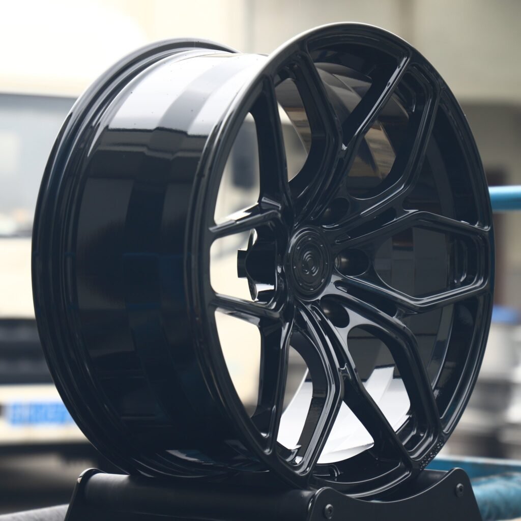 5x130 wheels – Gloss Black 6 Y-Spoke Concave, side view