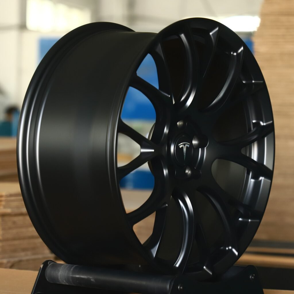 5x114.3 wheels – Gloss Black 8 Y-Spoke, side view