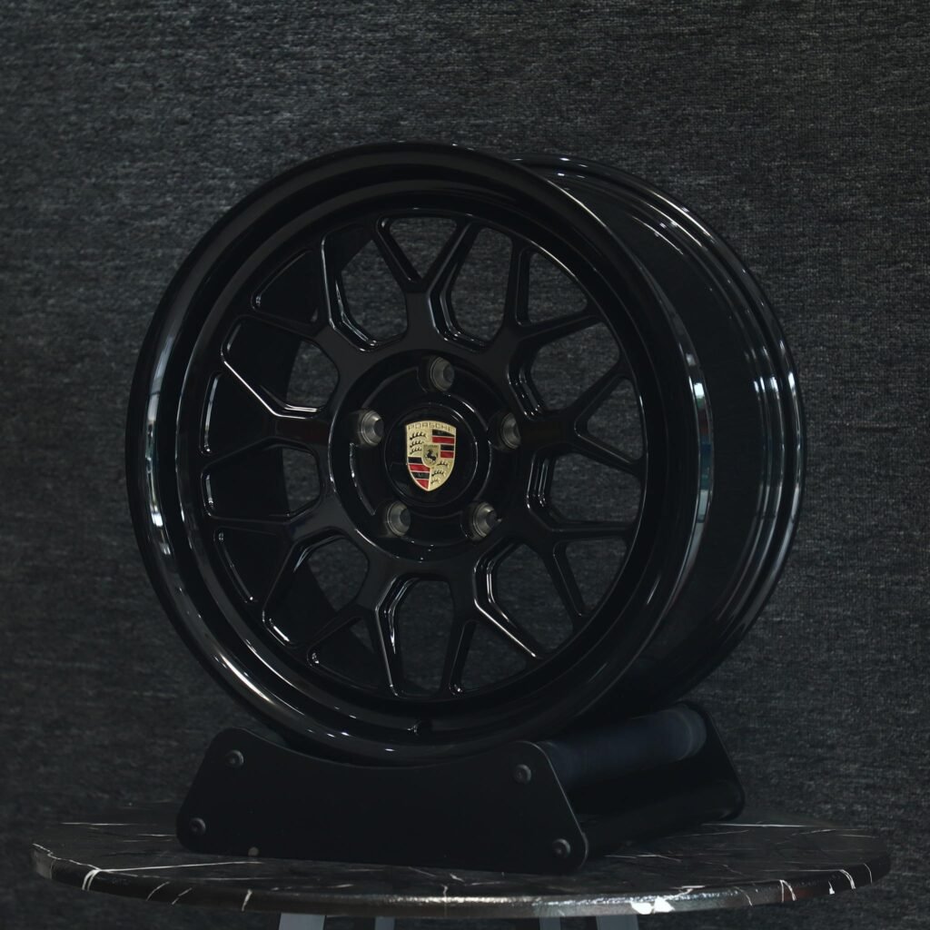 5x130 wheels – Gloss Black 9 Y-Spoke Deep Lip, side view