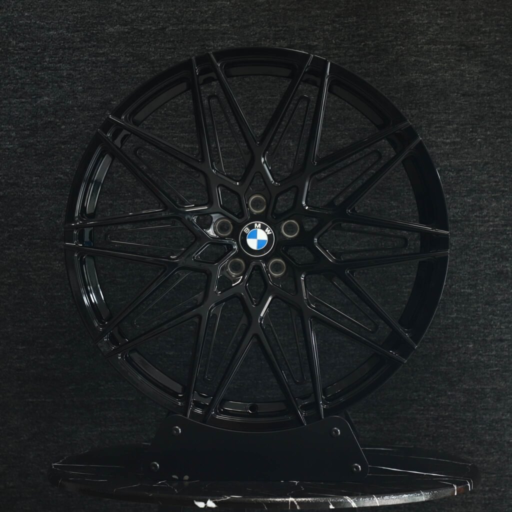 BMW M3 wheels – Gloss Black Cross-Spoke, front view