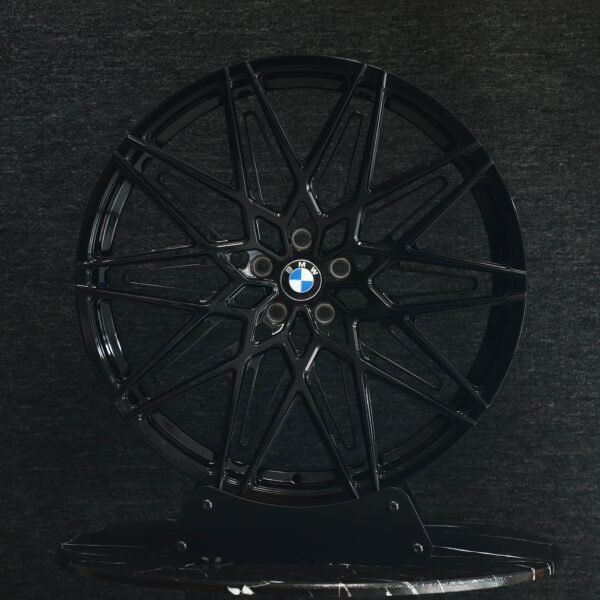 BMW M3 wheels – Gloss Black Cross-Spoke, front view