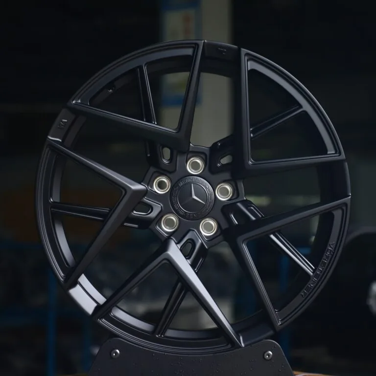 Mercedes-Benz E-Class / S-Class Forged Wheels – Gloss Black Thin Cross-Spoke, front view
