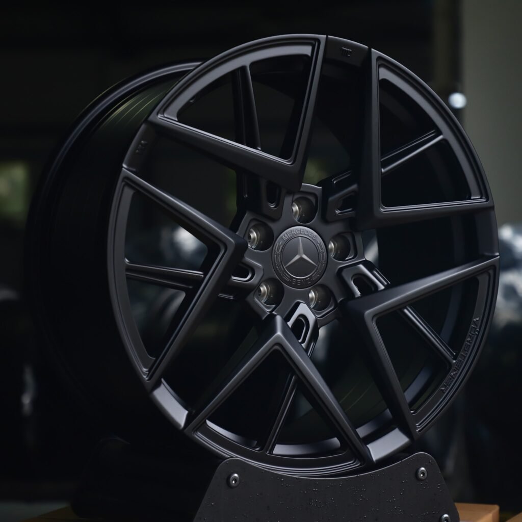 Mercedes-Benz S-Class wheels – Gloss Black Cross-Spoke, angled view