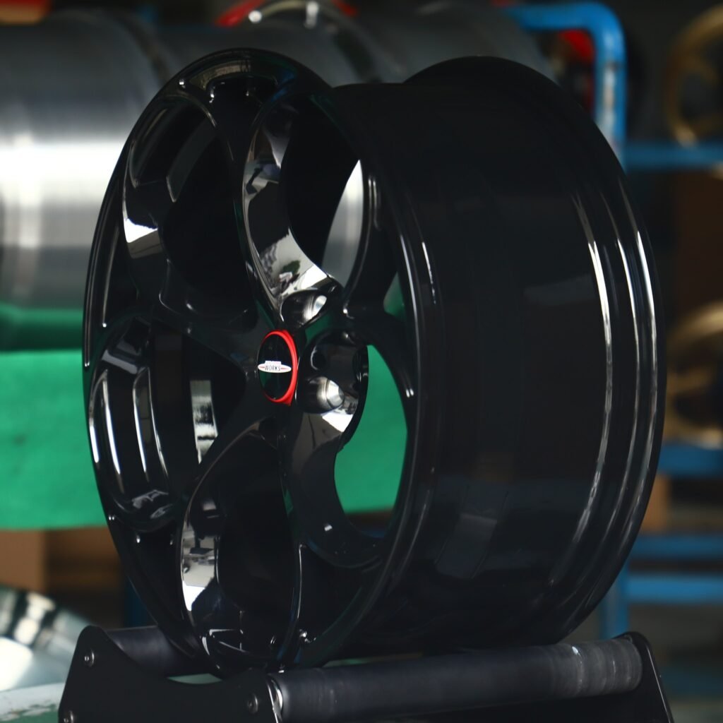5x110 wheels – Gloss Black Custom (Work-Style), side view