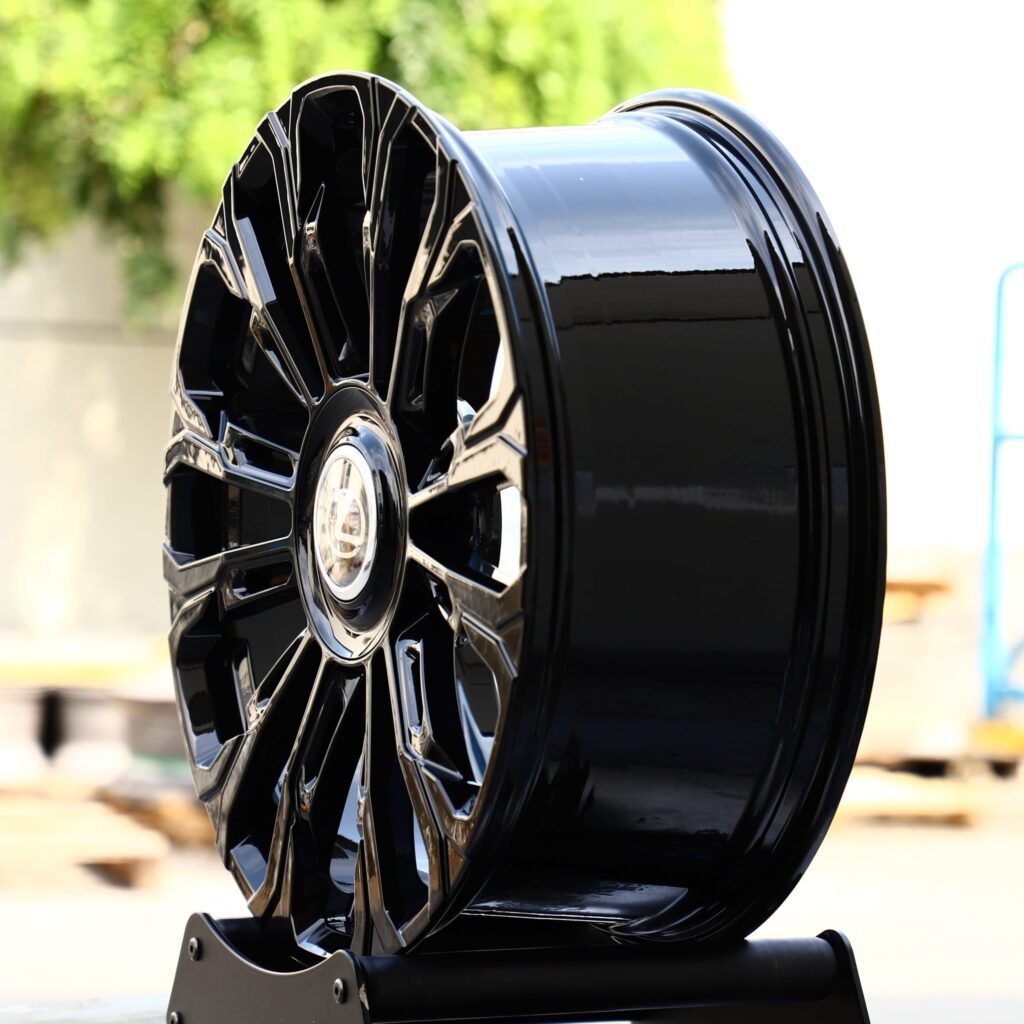 5x114.3 wheels – Gloss Black Custom, side view
