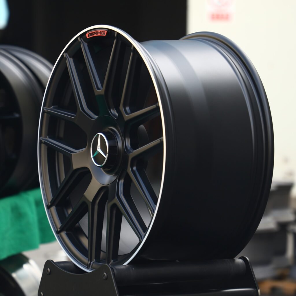 5x112 wheels – Gloss Black Custom (Mercedes-Benz OEM-Style), side view