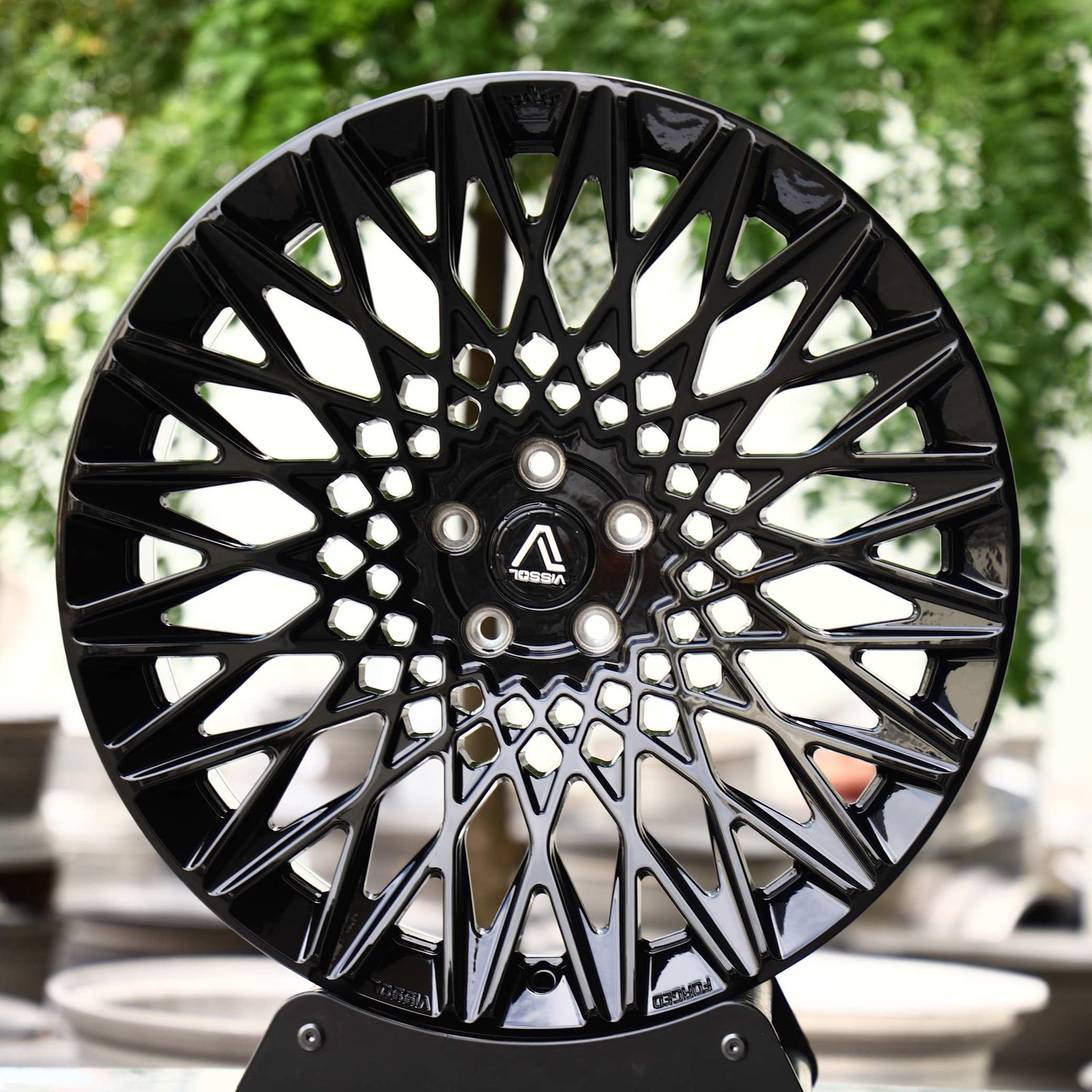 Audi A6 wheels – Gloss Black Cut-Out Concave, front view