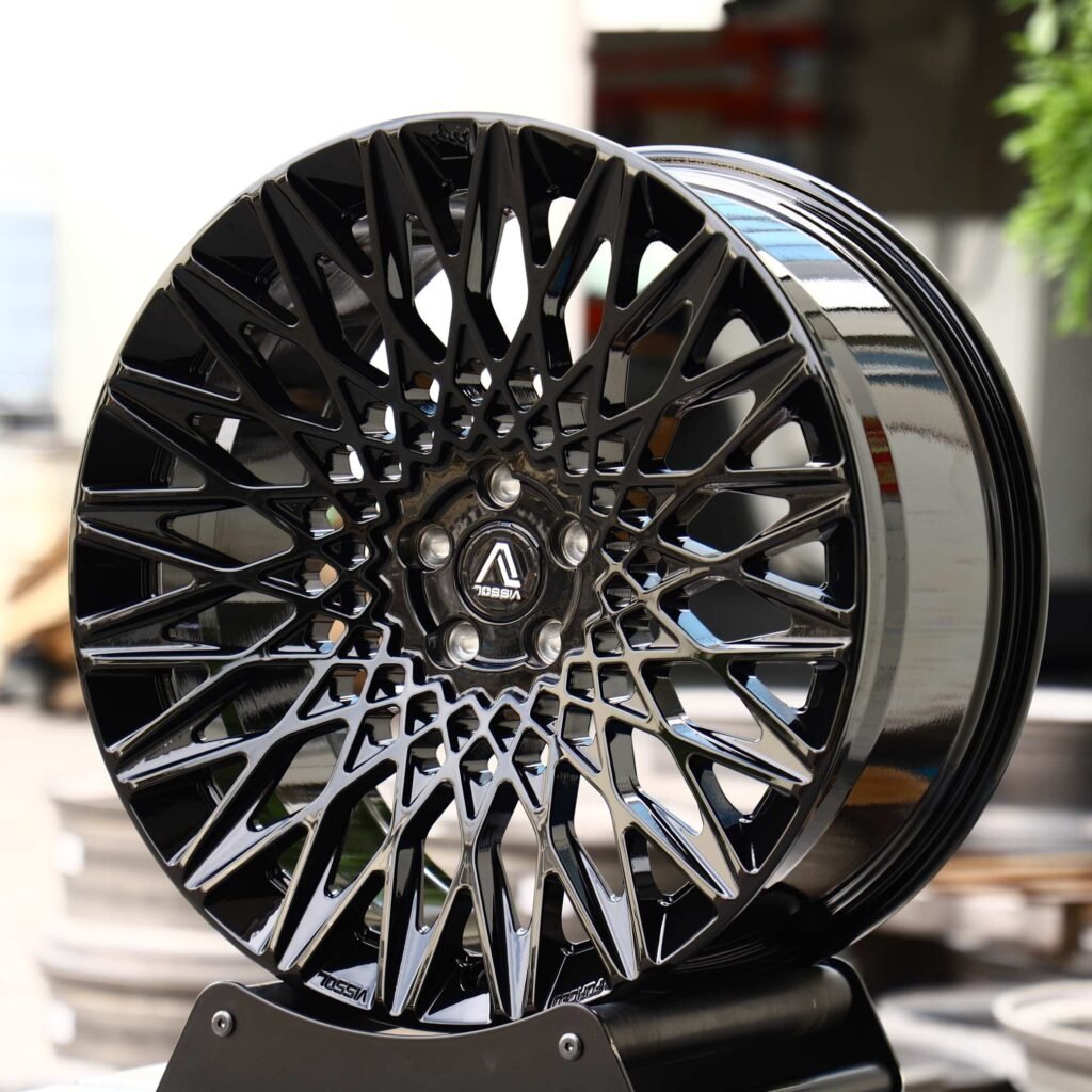 BMW 5 Series wheels – Gloss Black Cut-Out Concave, angled view