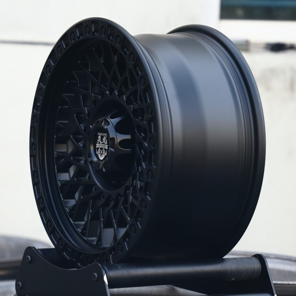 6x139.7 wheels – Gloss Black Cut-Out Exposed Bolt Detail, side view