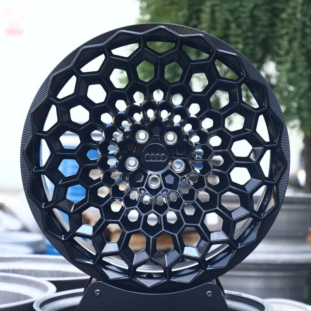 Audi A4 wheels – Gloss Black Cut-Out, front view
