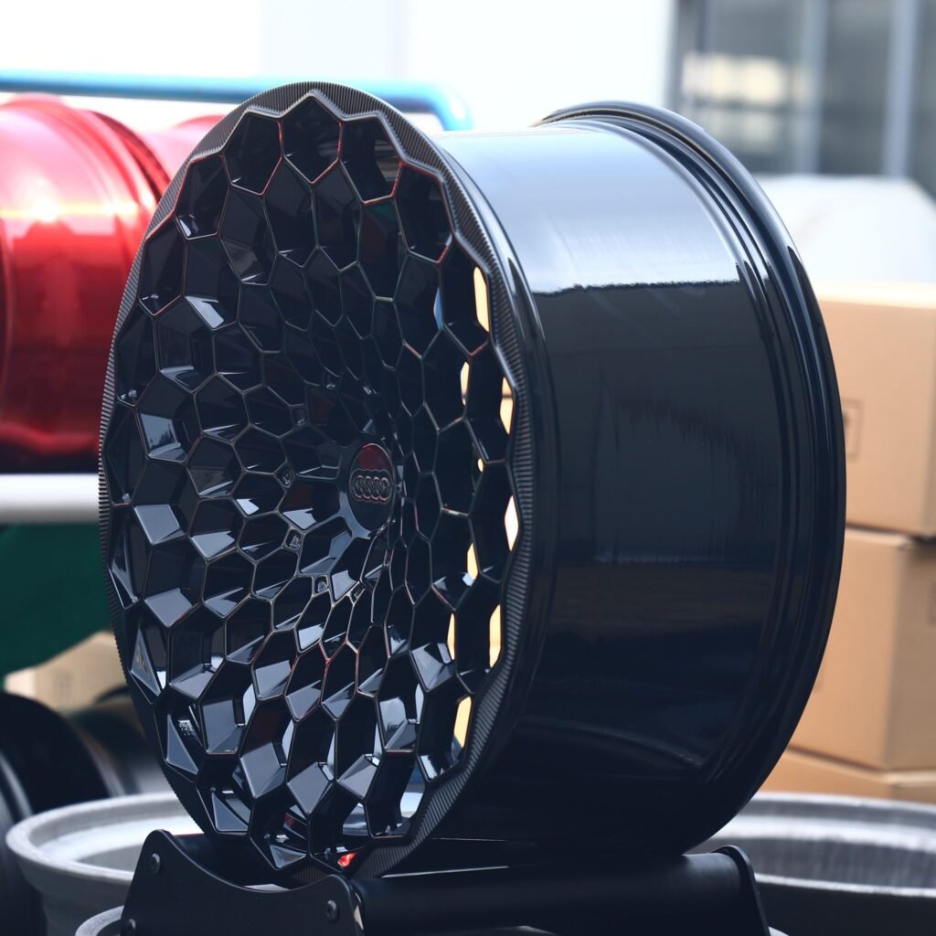 5x112 wheels – Gloss Black Cut-Out, side view