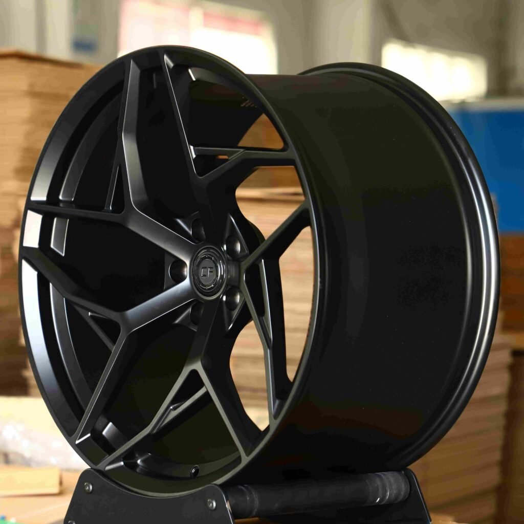 BMW M3 E92 / M3 F80 Forged Wheels – Gloss Black Directional, 5x120 bolt pattern, side view