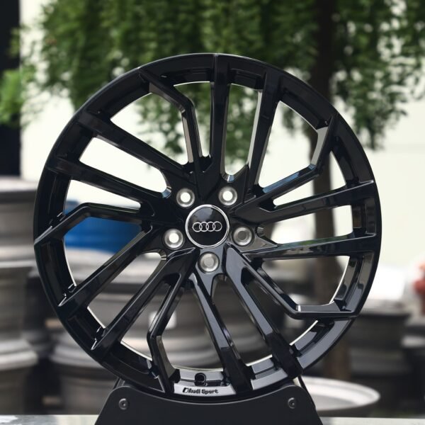 Audi A4 B9 wheels – Gloss Black 10 Split-Spoke (Audi OEM-Style), front view