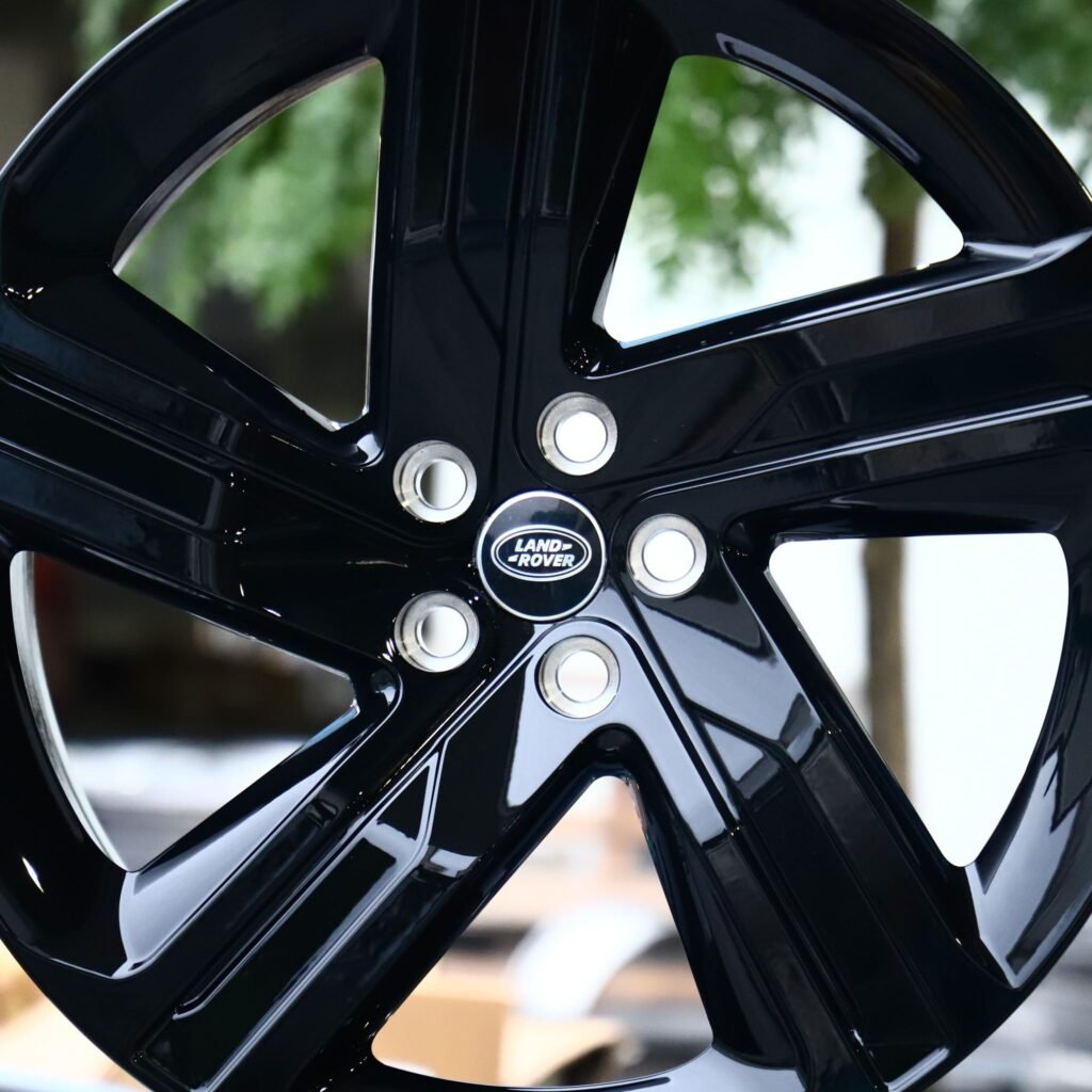 5x120 wheels – Gloss Black Directional Milled, side view