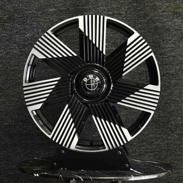 BMW M3 wheels – Black / Silver Turbine-Blade (BMW OEM-Style), front view