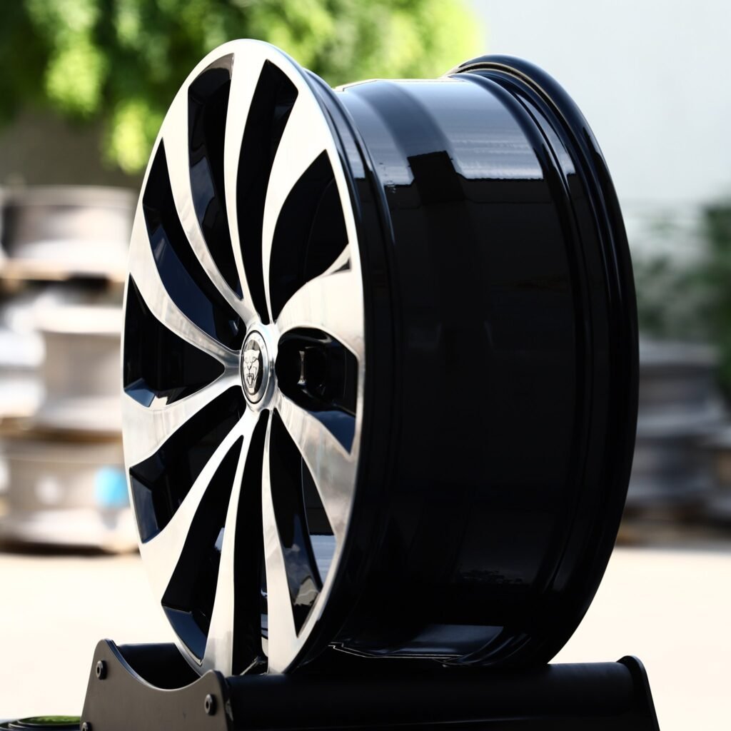 Gloss Black Directional Milled Machined Face Forged Wheels - Jaguar F-Type / Land Rover Range Rover Fitment (5-Lug) view 2