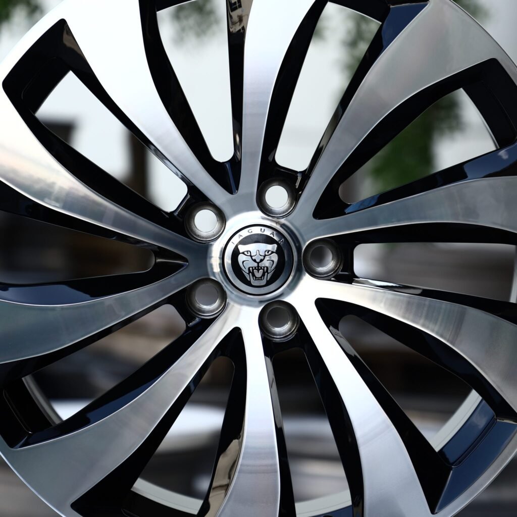 Gloss Black Directional Milled Machined Face Forged Wheels - Jaguar F-Type / Land Rover Range Rover Fitment (5-Lug) view 3