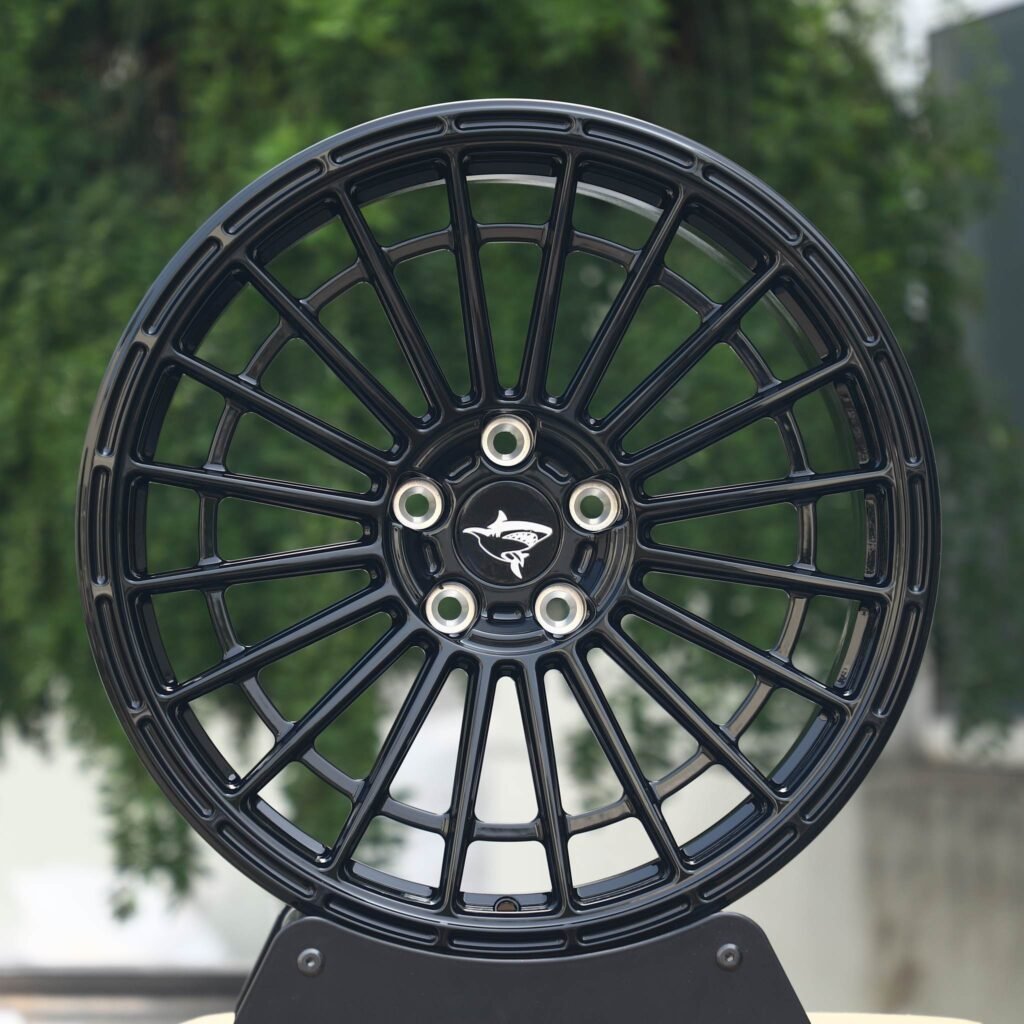 Porsche 911 wheels – Gloss Black Double-Ring, front view