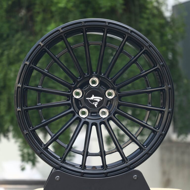 Porsche 911 wheels – Gloss Black Double-Ring, front view