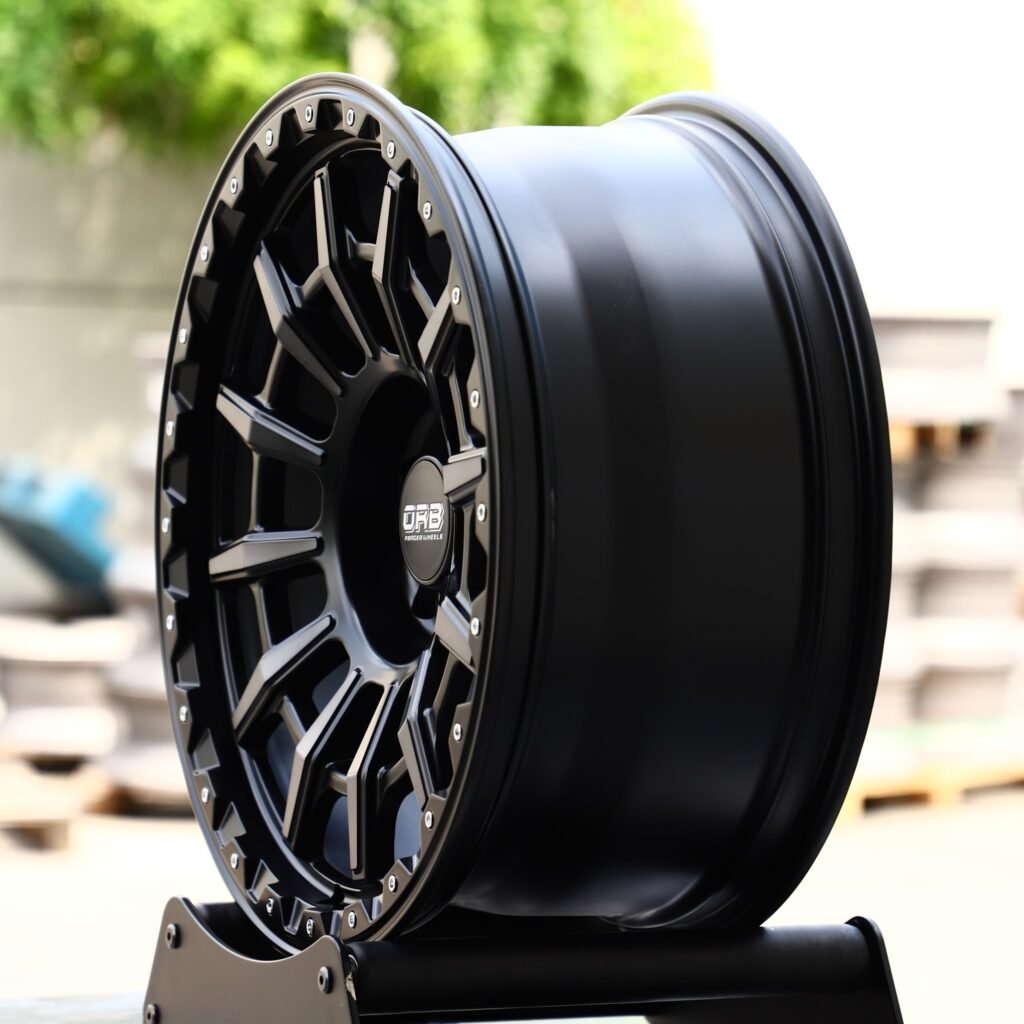 6x139.7 wheels – Gloss Black Double Ring Lip, side view