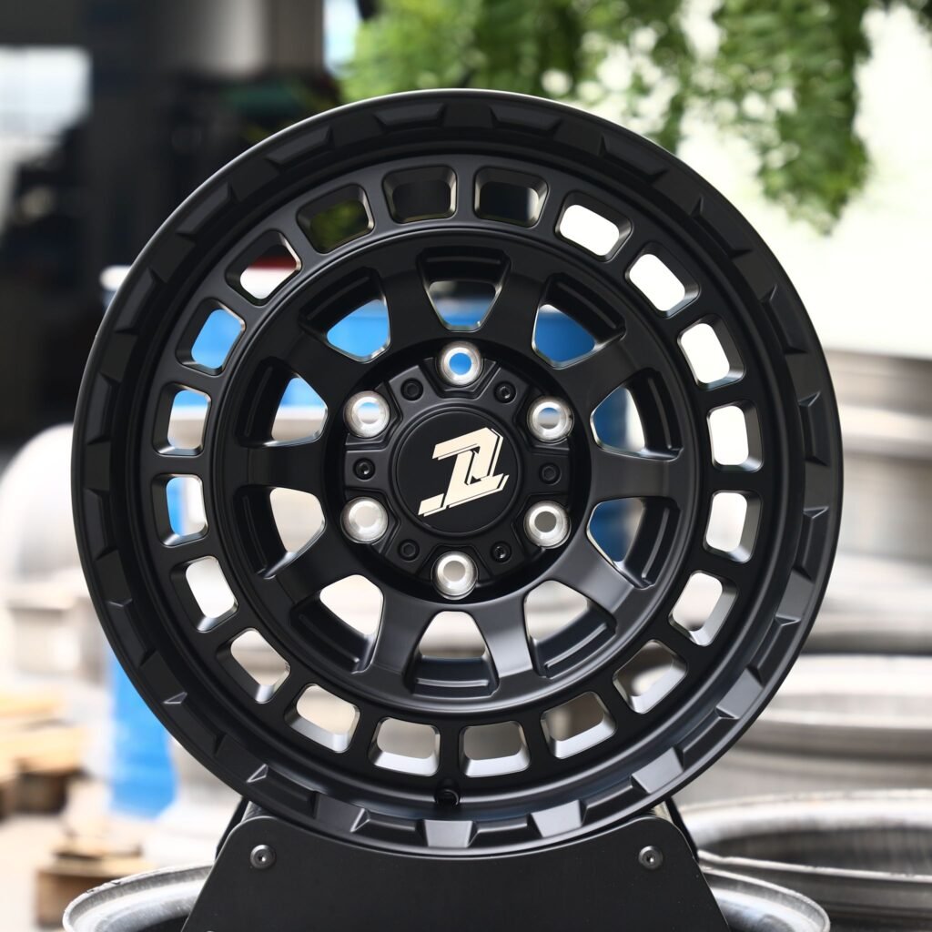 Toyota 4Runner wheels – Gloss Black Double Ring Lip, front view