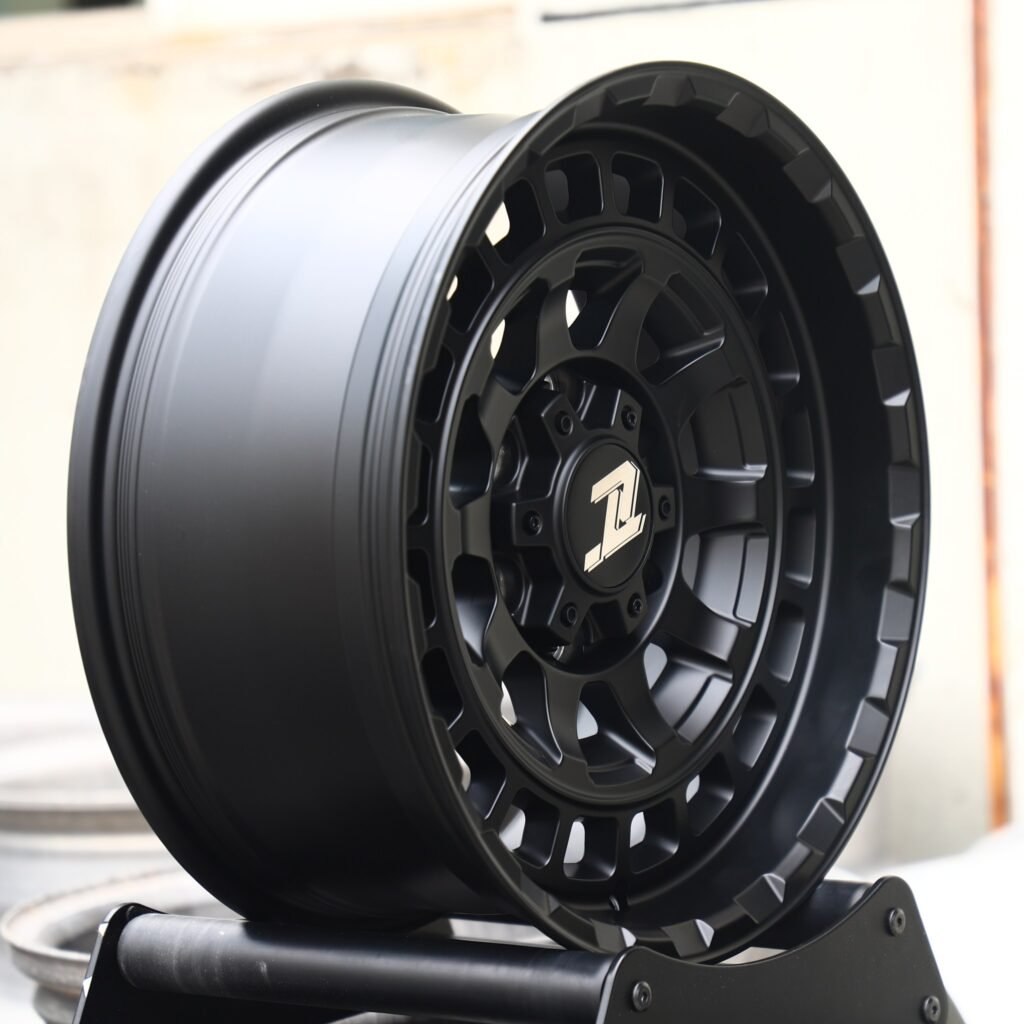 6x139.7 wheels – Gloss Black Double Ring Lip, side view