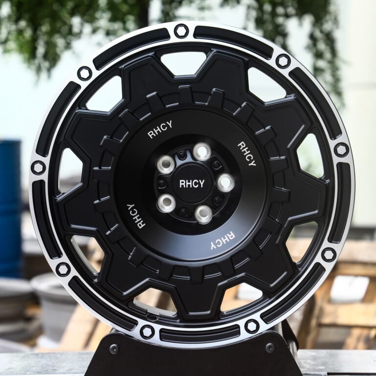 Toyota 4Runner wheels – Gloss Black Exposed Bolt Detail Full-Face Machined Face, front view