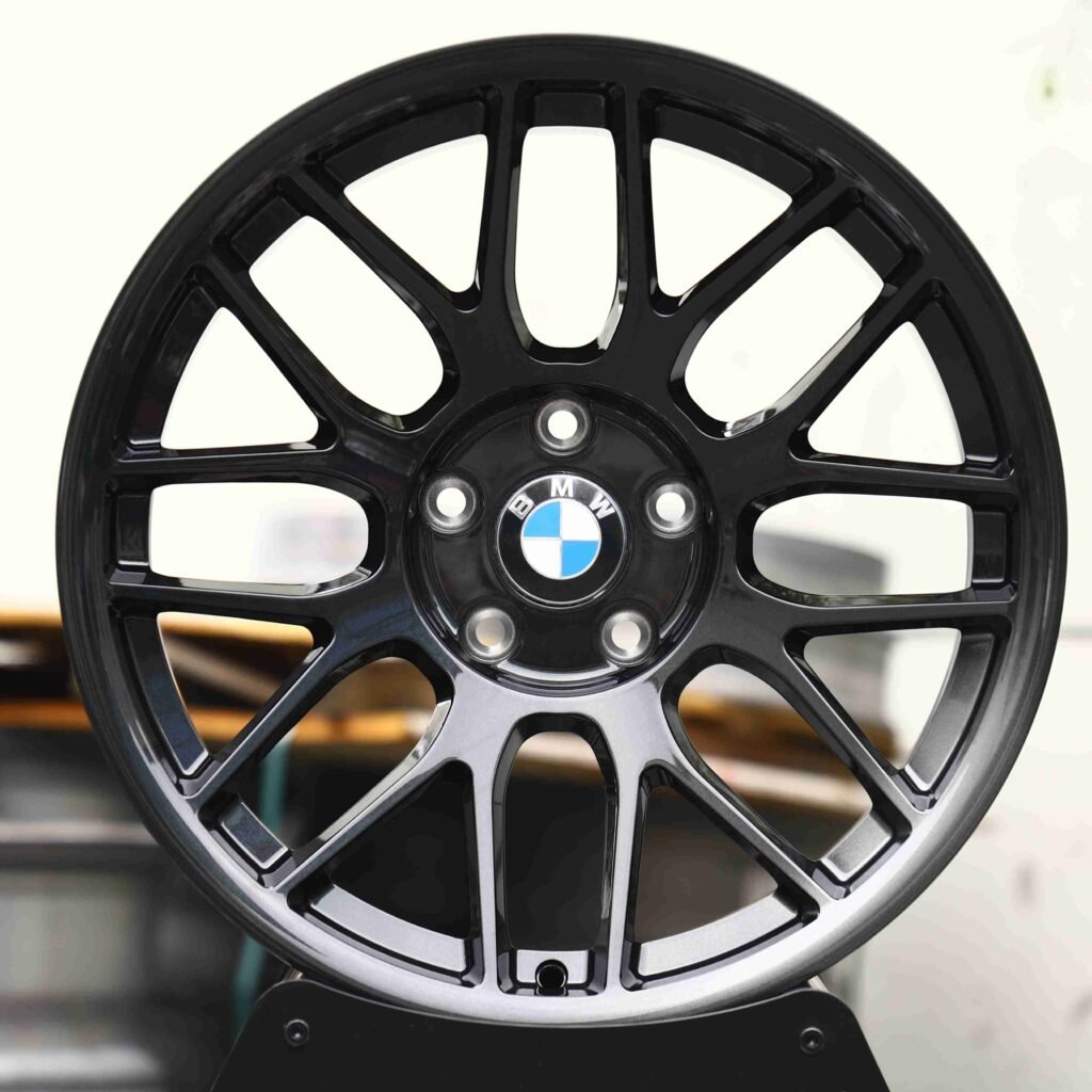 BMW M3 E46 wheels – Gloss Black, front view