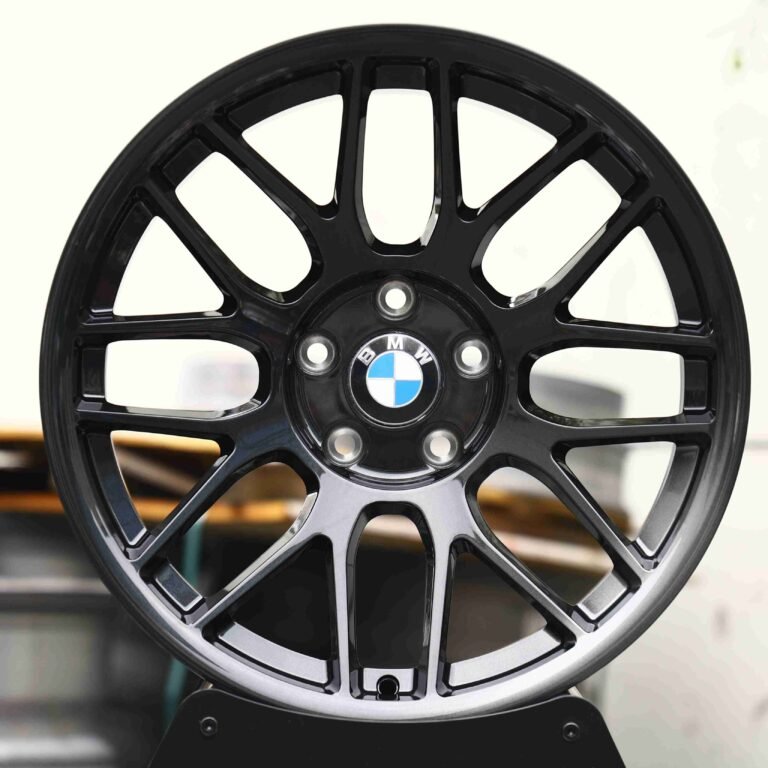 BMW M3 E46 wheels – Gloss Black, front view