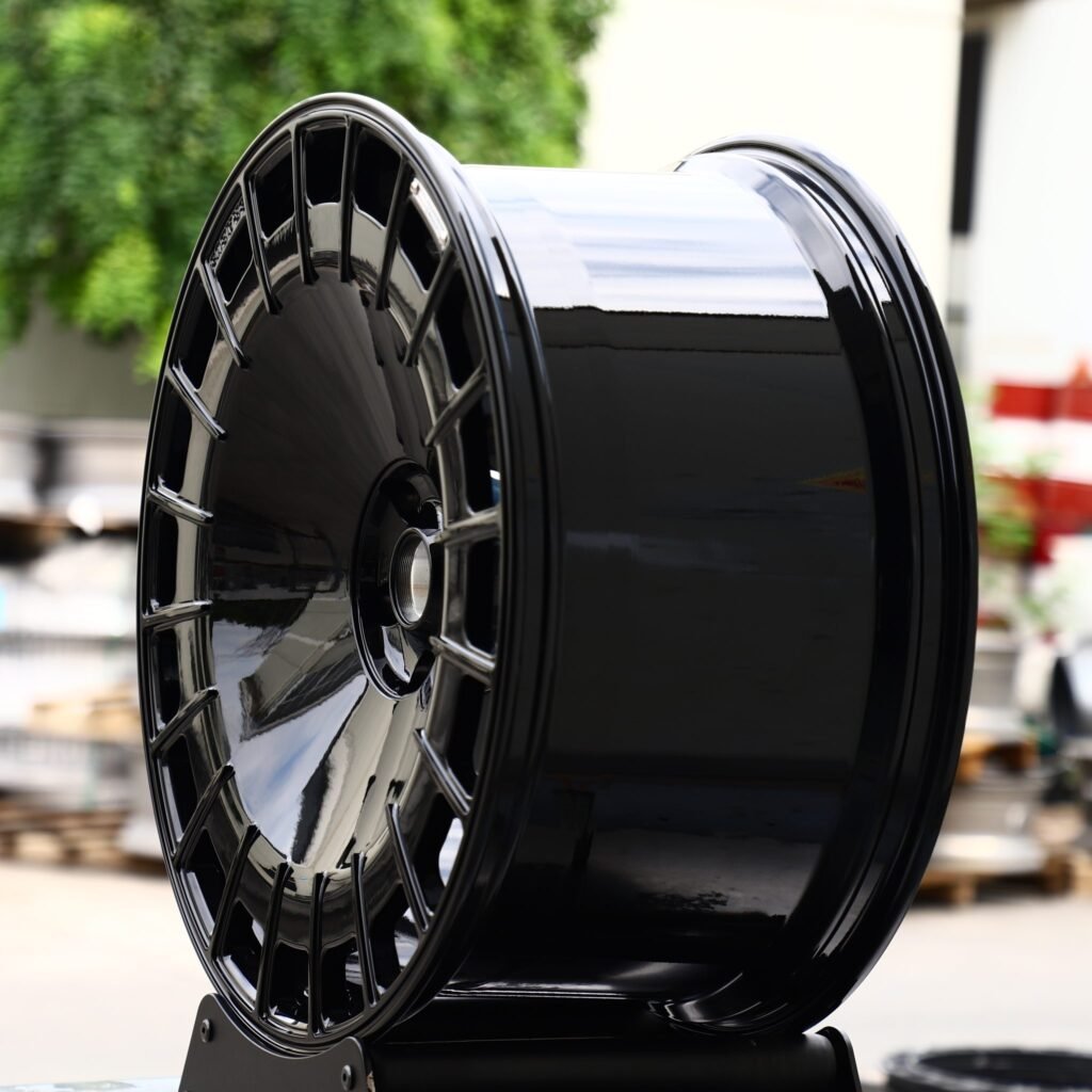 BMW M3 wheels – Gloss Black Full-Face Concave, angled view