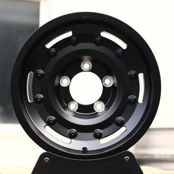 Jeep Wrangler wheels – Gloss Black Full-Face Exposed Bolt Detail, front view
