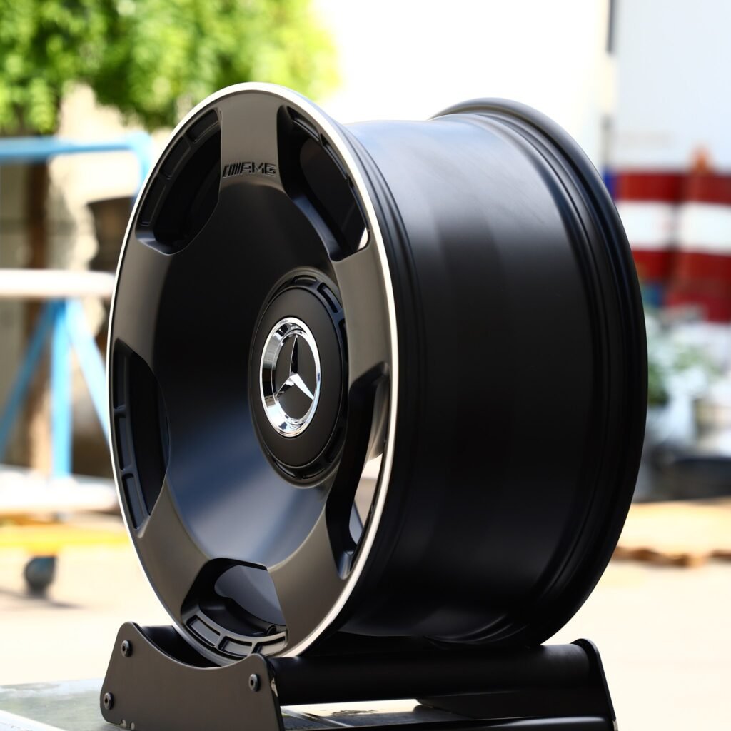 5x112 wheels – Gloss Black Full-Face, side view