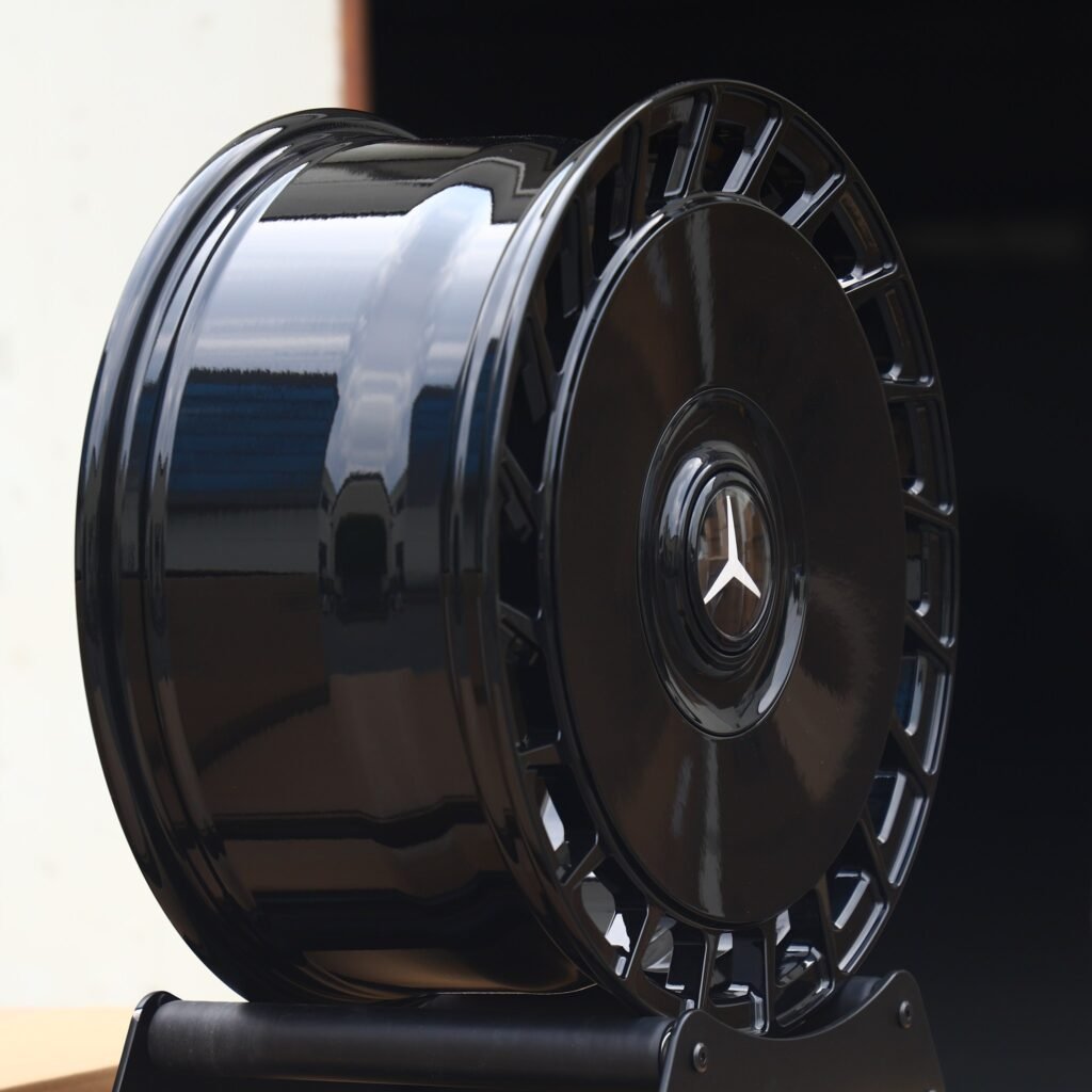 5x112 wheels – Gloss Black Full-Face, side view