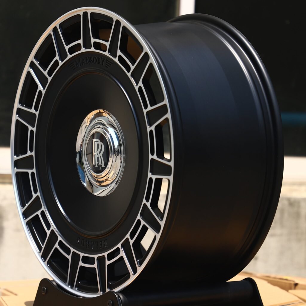 5x112 wheels – Gloss Black Full-Face Machined Face, side view