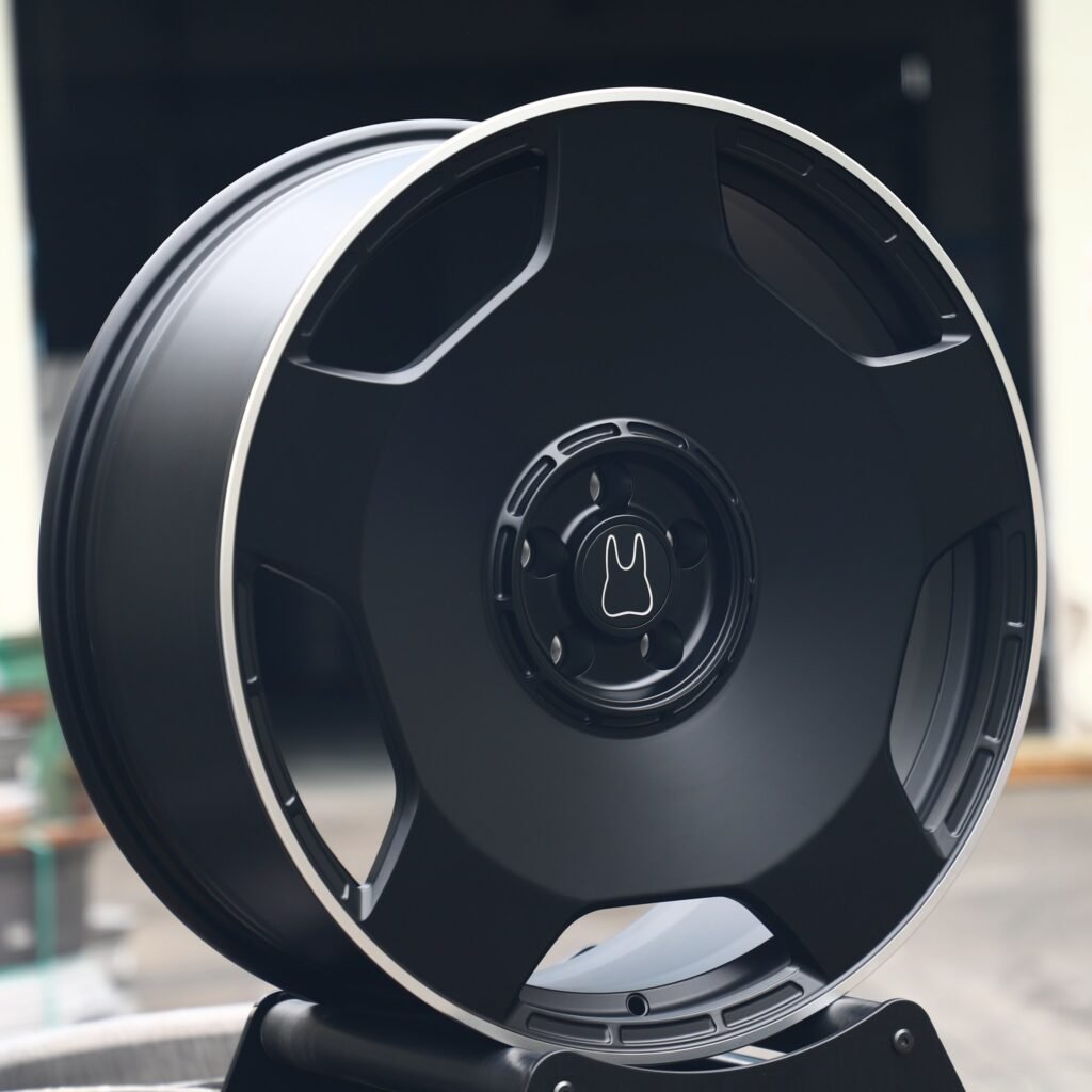BMW M3 wheels – Gloss Black Full-Face Machined Lip, angled view