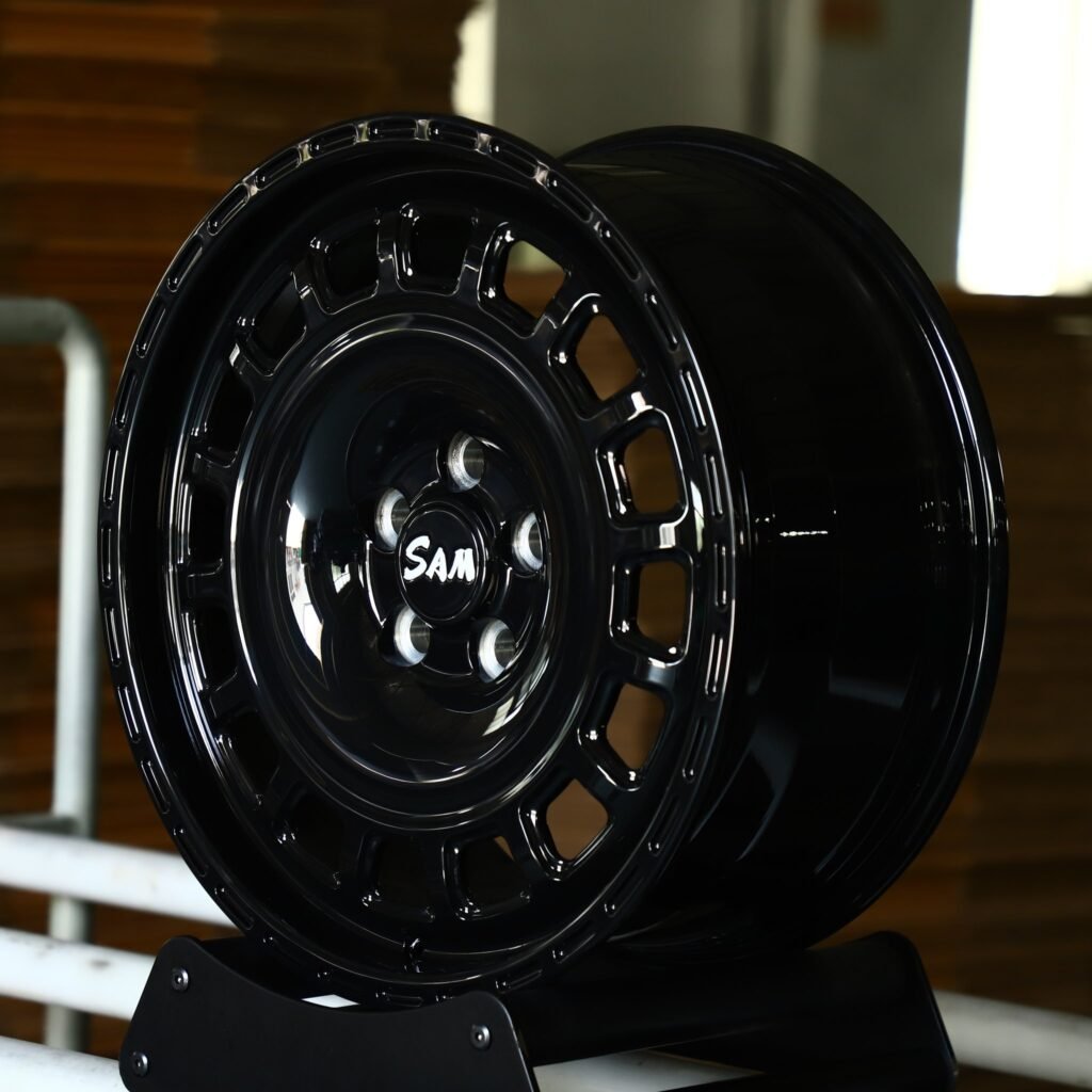 5x127 wheels – Gloss Black Full-Face, side view
