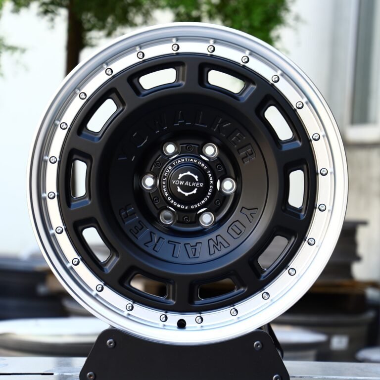 Toyota 4Runner wheels – Gloss Black Full-Face Riveted, front view