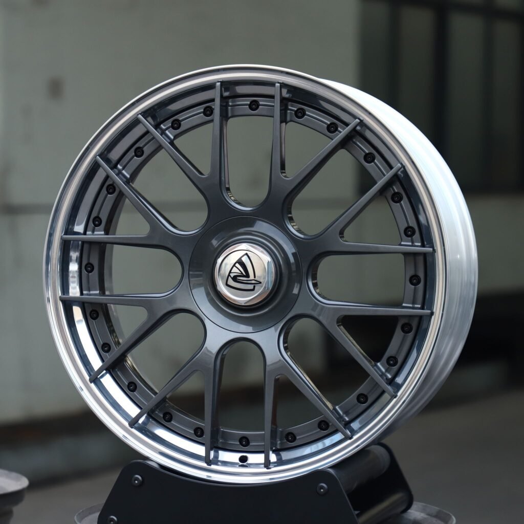 Gloss Black / Gunmetal 2-Piece 8 Y-Spoke Forged Wheels - Audi A6 / BMW 5 Series Fitment (5-Lug) view 2