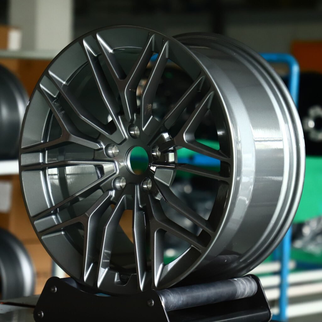 BMW M3 wheels – Gloss Black / Gunmetal Custom, angled view
