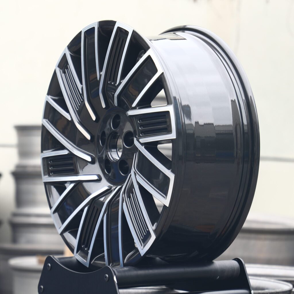 5x130 wheels – Gloss Black / Gunmetal Directional Milled, side view