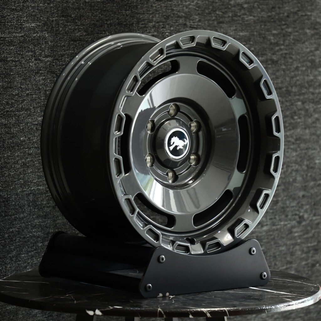 Ford Expedition wheels – Gloss Black / Gunmetal / Gray Full-Face (Ford Mustang OEM-Style), angled view