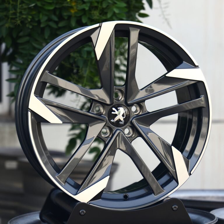 Citroen C5 wheels – Gloss Black / Gunmetal Machined Face, front view
