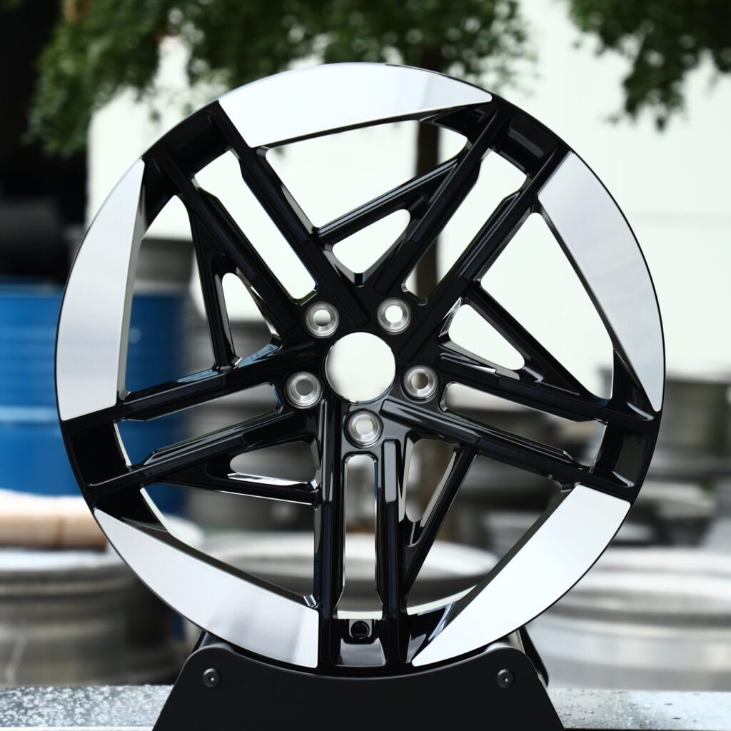 Audi A6 wheels – Gloss Black Machined Face Directional, front view