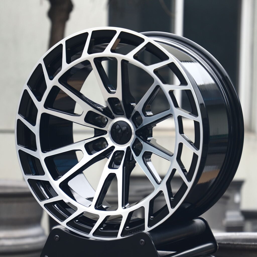 Toyota Tacoma wheels – Gloss Black Machined Face Directional, angled view