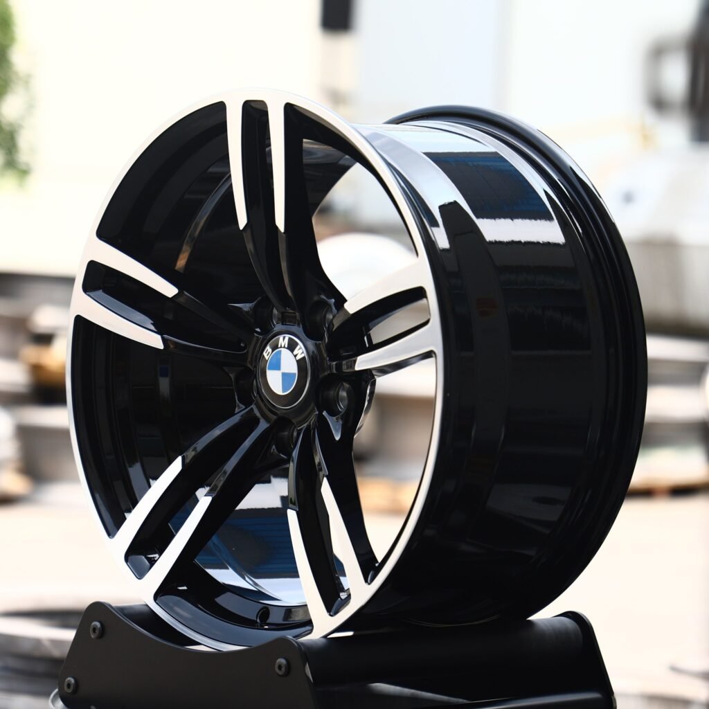 5x120 wheels – Gloss Black Machined Face, side view